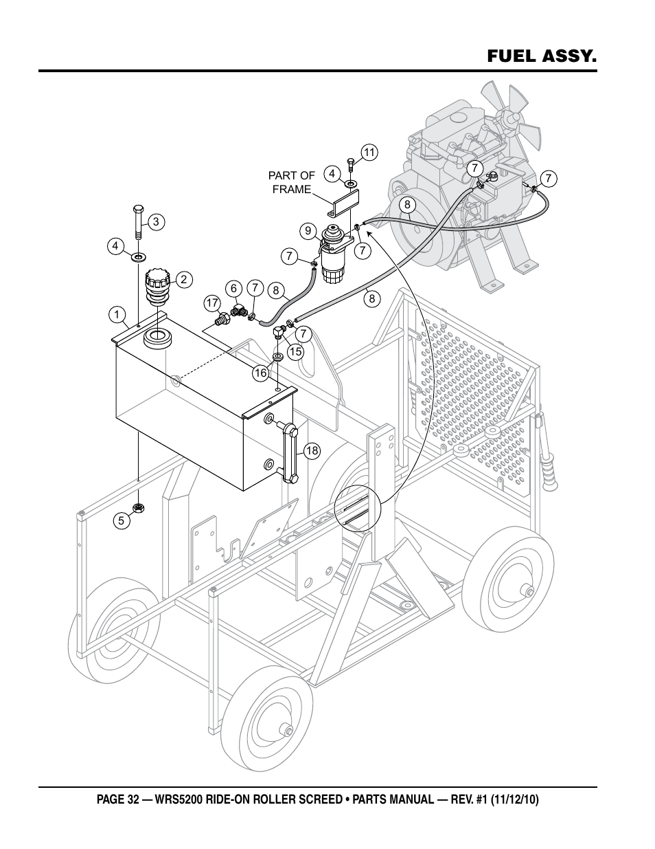 Fuel assy | Multiquip WRS5200 (VANGUARD DM950 DIESEL ENGINE) User Manual | Page 32 / 90