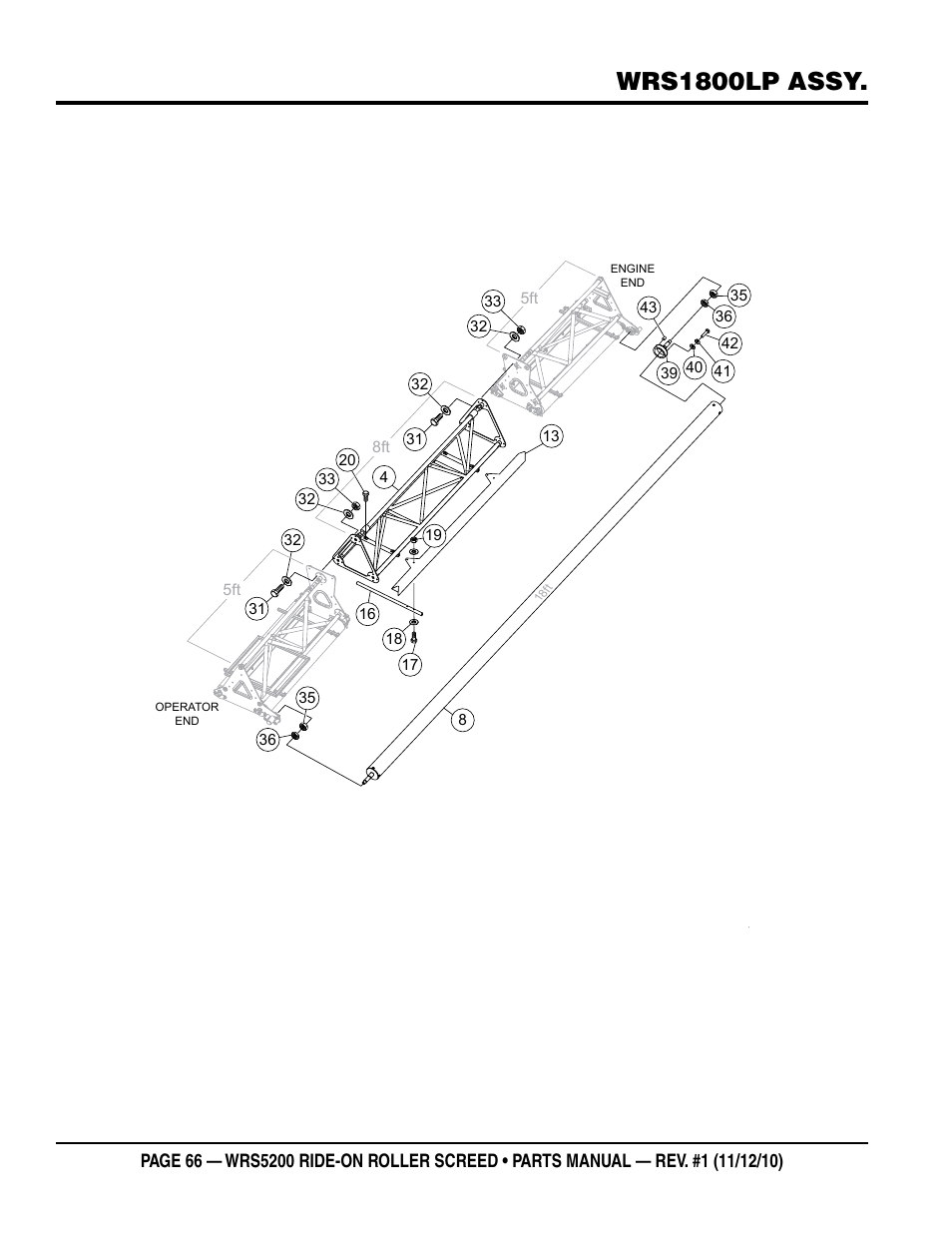 Wrs1800lp assy | Multiquip WRS5200 (VANGUARD DM950 DIESEL ENGINE) User Manual | Page 66 / 90