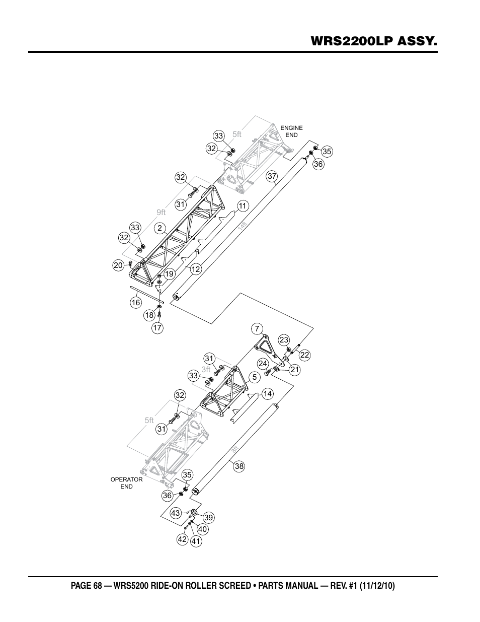 Wrs2200lp assy | Multiquip WRS5200 (VANGUARD DM950 DIESEL ENGINE) User Manual | Page 68 / 90