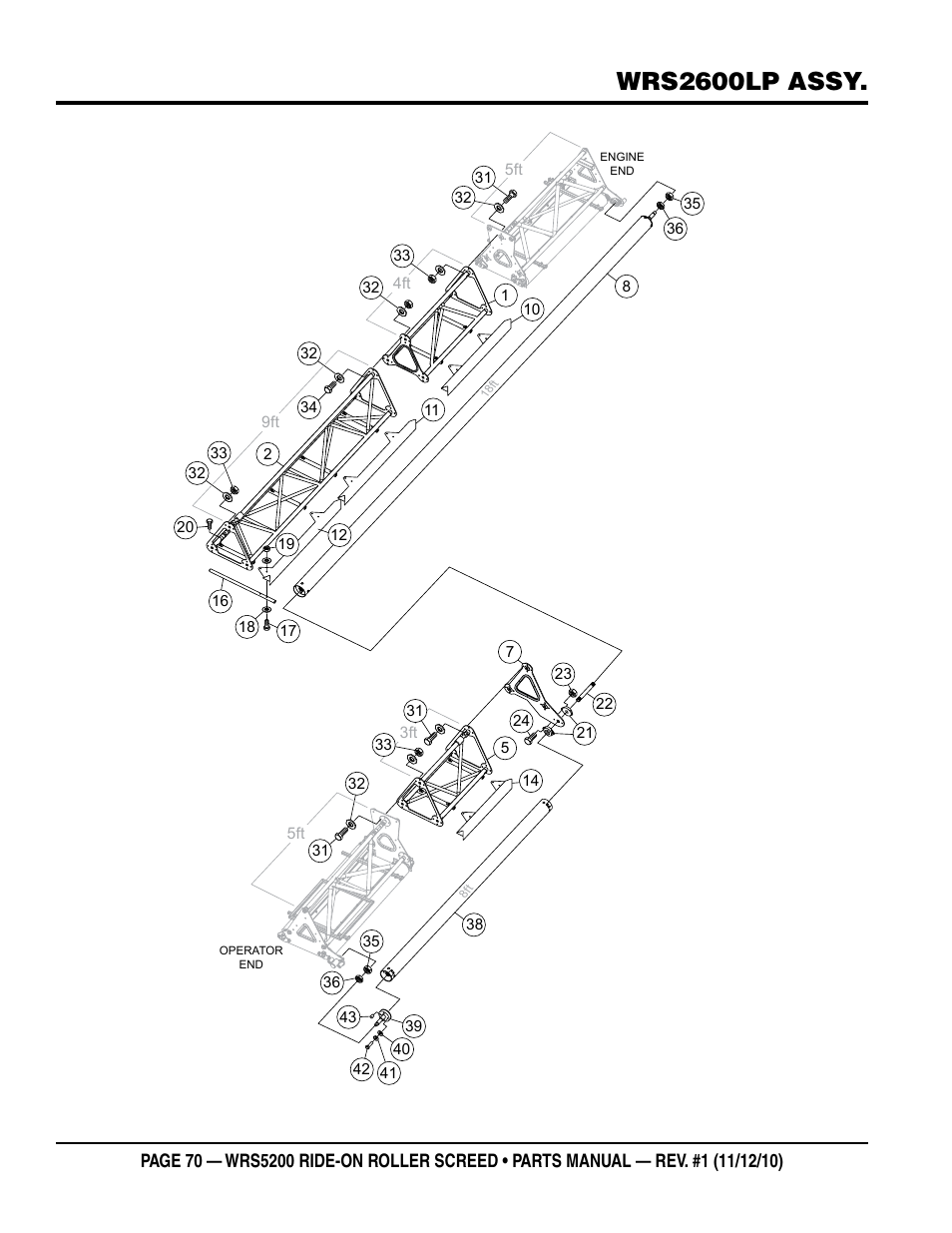 Wrs2600lp assy | Multiquip WRS5200 (VANGUARD DM950 DIESEL ENGINE) User Manual | Page 70 / 90