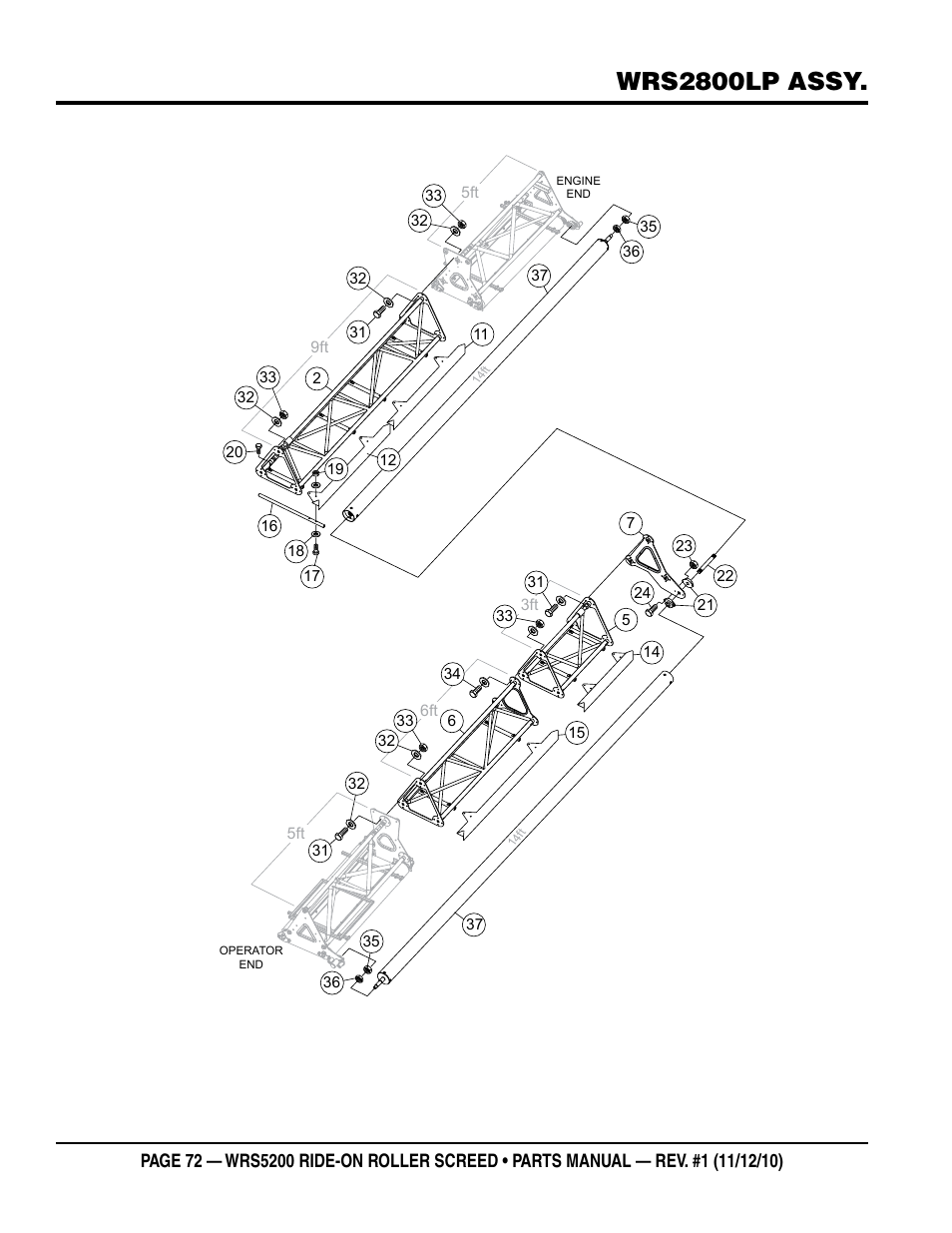 Wrs2800lp assy | Multiquip WRS5200 (VANGUARD DM950 DIESEL ENGINE) User Manual | Page 72 / 90