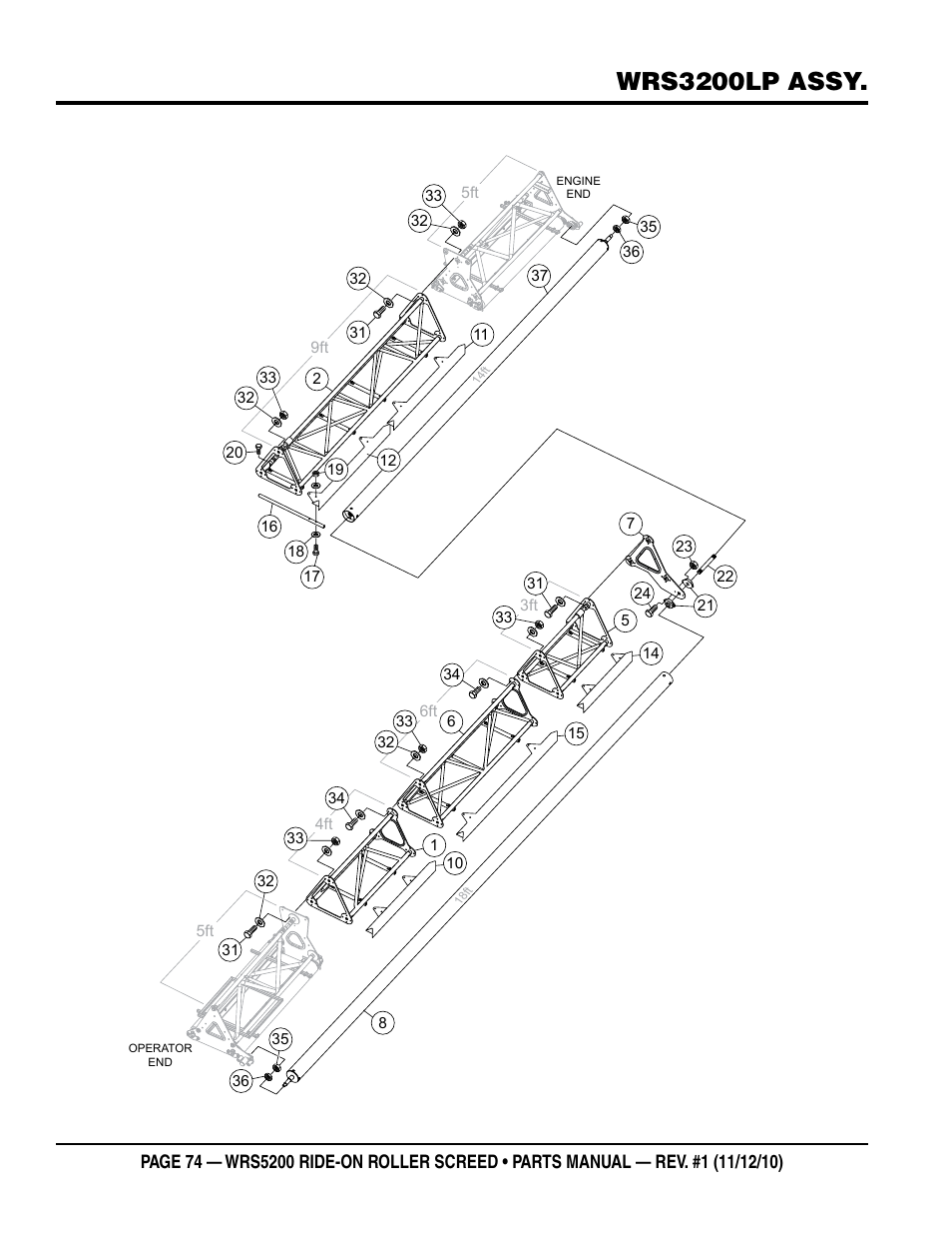 Wrs3200lp assy | Multiquip WRS5200 (VANGUARD DM950 DIESEL ENGINE) User Manual | Page 74 / 90