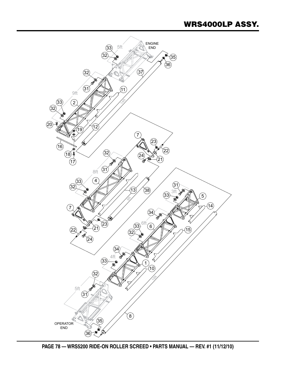 Wrs4000lp assy | Multiquip WRS5200 (VANGUARD DM950 DIESEL ENGINE) User Manual | Page 78 / 90