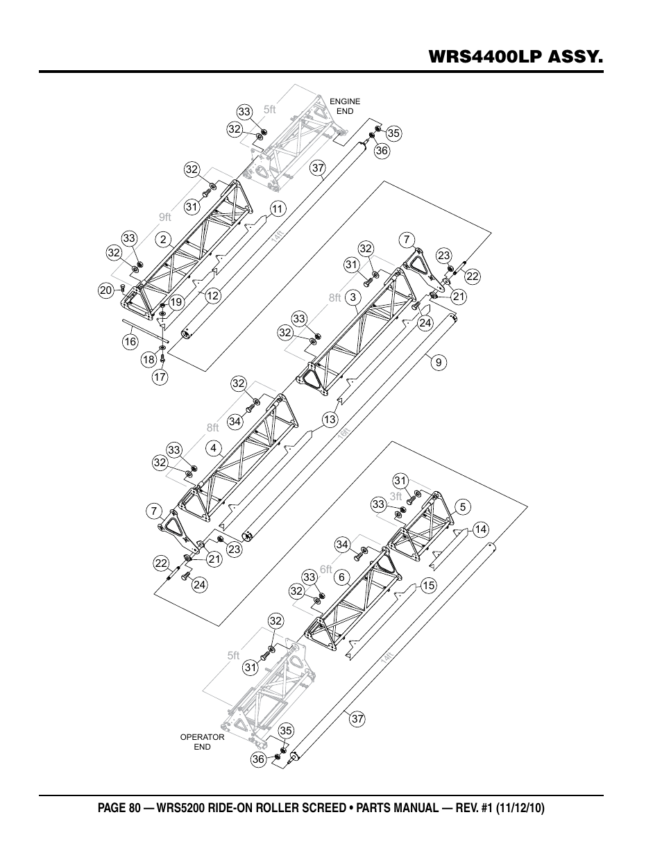 Wrs4400lp assy | Multiquip WRS5200 (VANGUARD DM950 DIESEL ENGINE) User Manual | Page 80 / 90