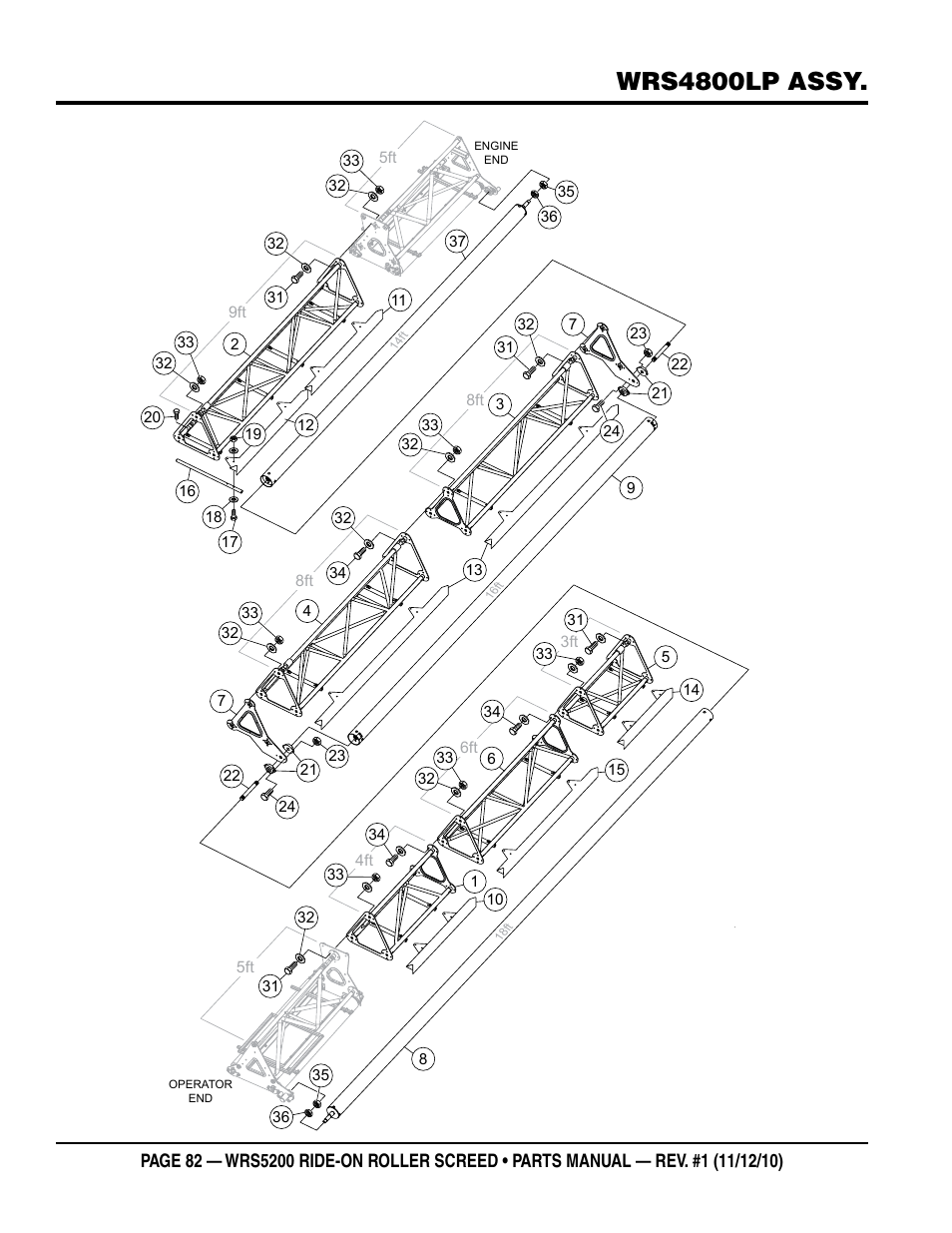 Wrs4800lp assy | Multiquip WRS5200 (VANGUARD DM950 DIESEL ENGINE) User Manual | Page 82 / 90