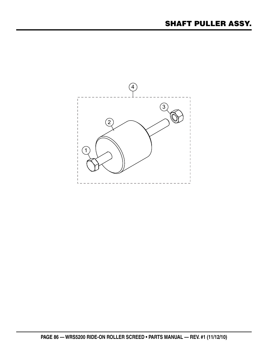 Shaft puller assy | Multiquip WRS5200 (VANGUARD DM950 DIESEL ENGINE) User Manual | Page 86 / 90