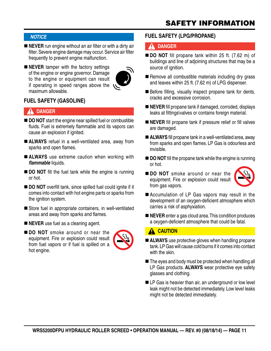 Safety information | Multiquip WRS5200DFPU (KUBOTA WG972-GL-E3 DUAL FUEL) User Manual | Page 11 / 82