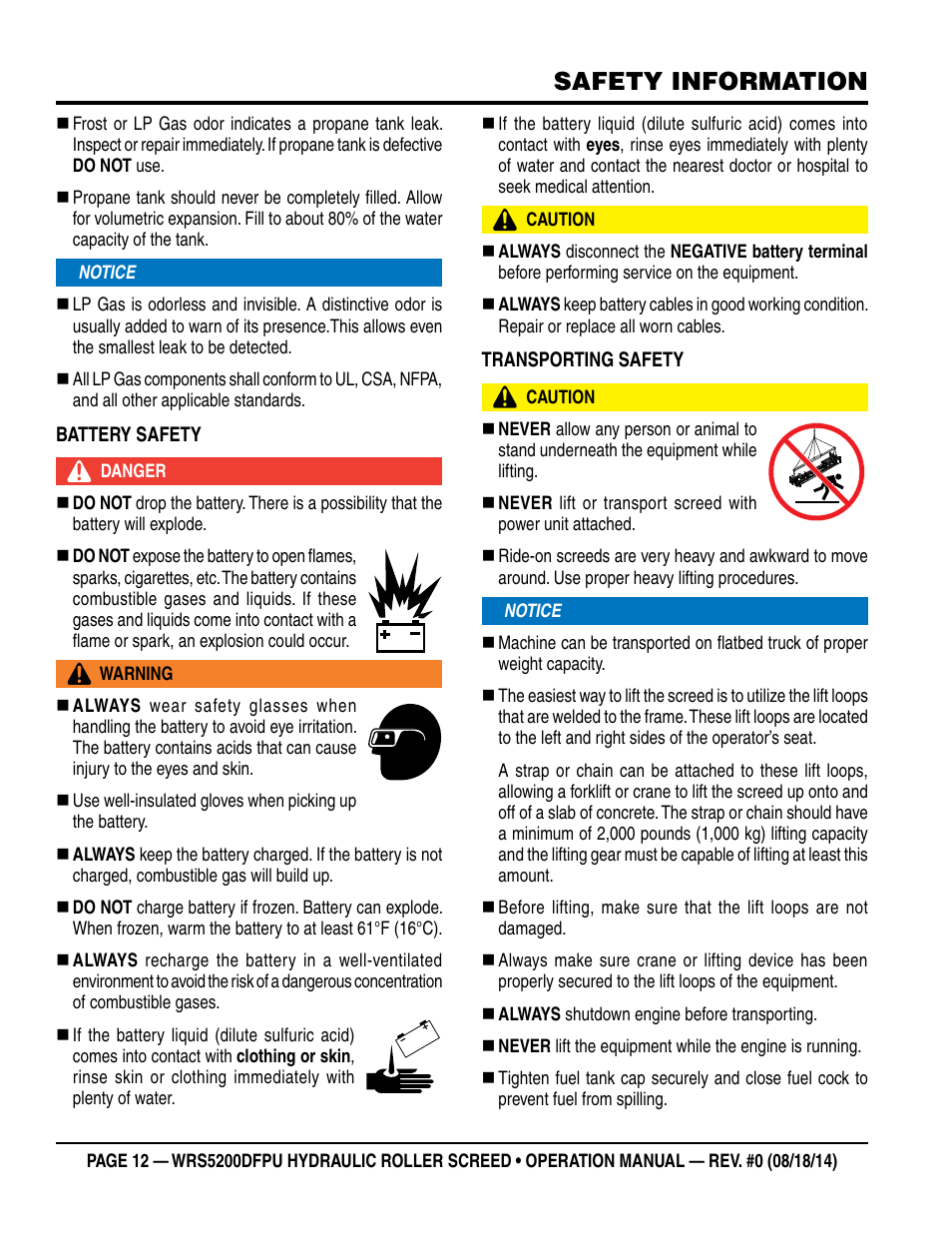 Safety information | Multiquip WRS5200DFPU (KUBOTA WG972-GL-E3 DUAL FUEL) User Manual | Page 12 / 82
