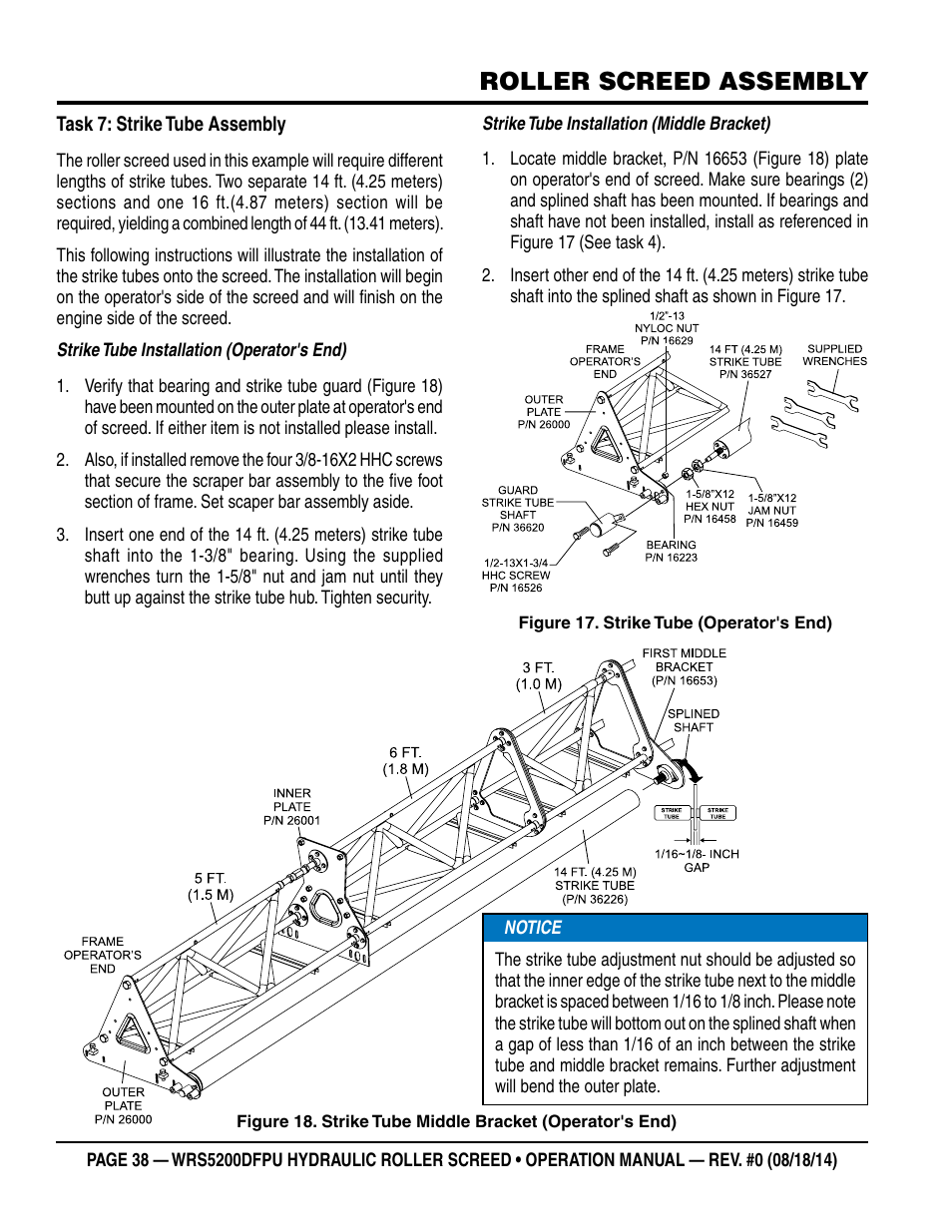 Roller screed assembly | Multiquip WRS5200DFPU (KUBOTA WG972-GL-E3 DUAL FUEL) User Manual | Page 38 / 82