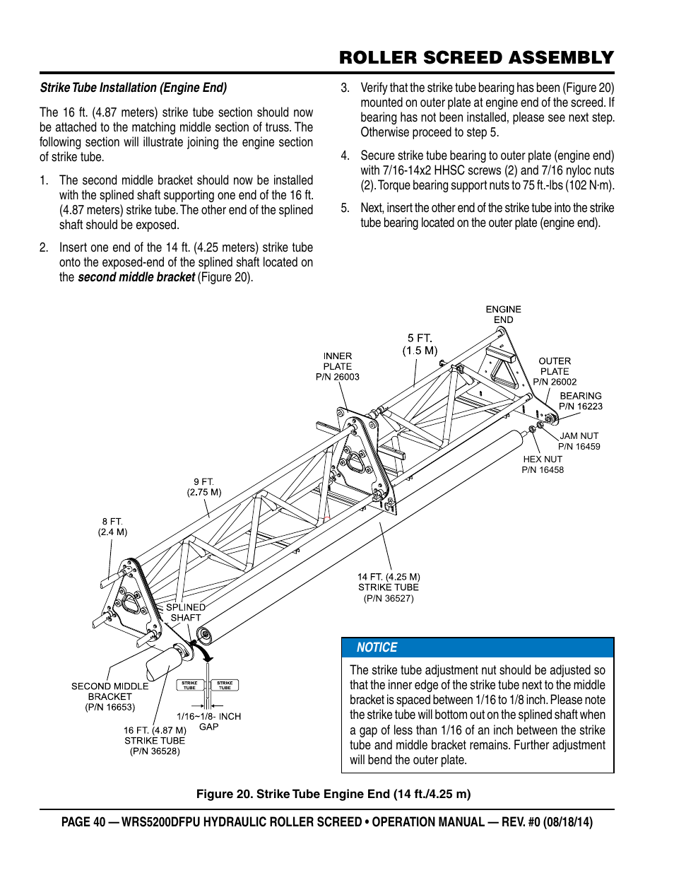 Roller screed assembly | Multiquip WRS5200DFPU (KUBOTA WG972-GL-E3 DUAL FUEL) User Manual | Page 40 / 82