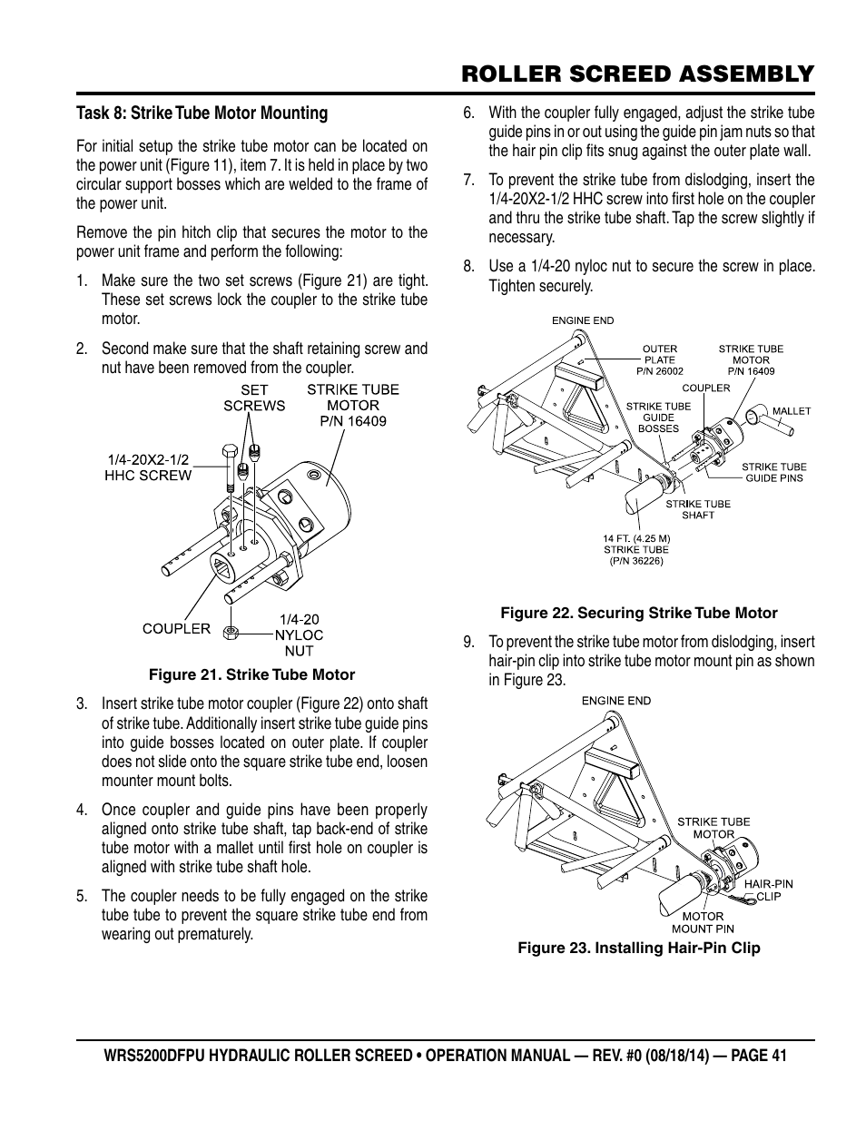 Roller screed assembly | Multiquip WRS5200DFPU (KUBOTA WG972-GL-E3 DUAL FUEL) User Manual | Page 41 / 82