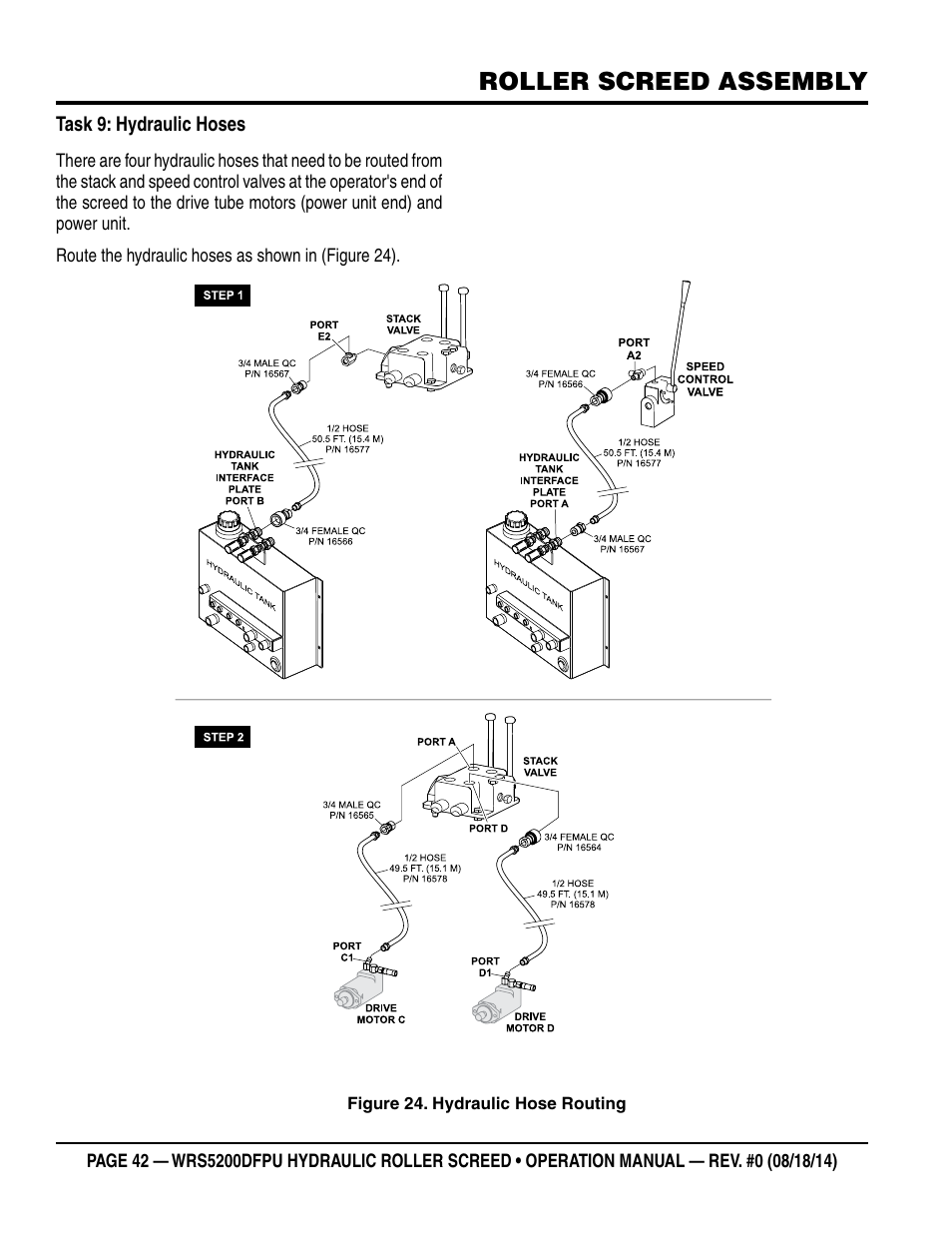 Roller screed assembly | Multiquip WRS5200DFPU (KUBOTA WG972-GL-E3 DUAL FUEL) User Manual | Page 42 / 82