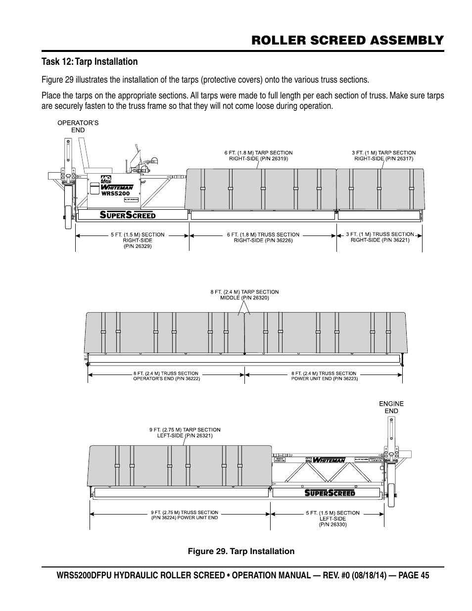 Roller screed assembly | Multiquip WRS5200DFPU (KUBOTA WG972-GL-E3 DUAL FUEL) User Manual | Page 45 / 82