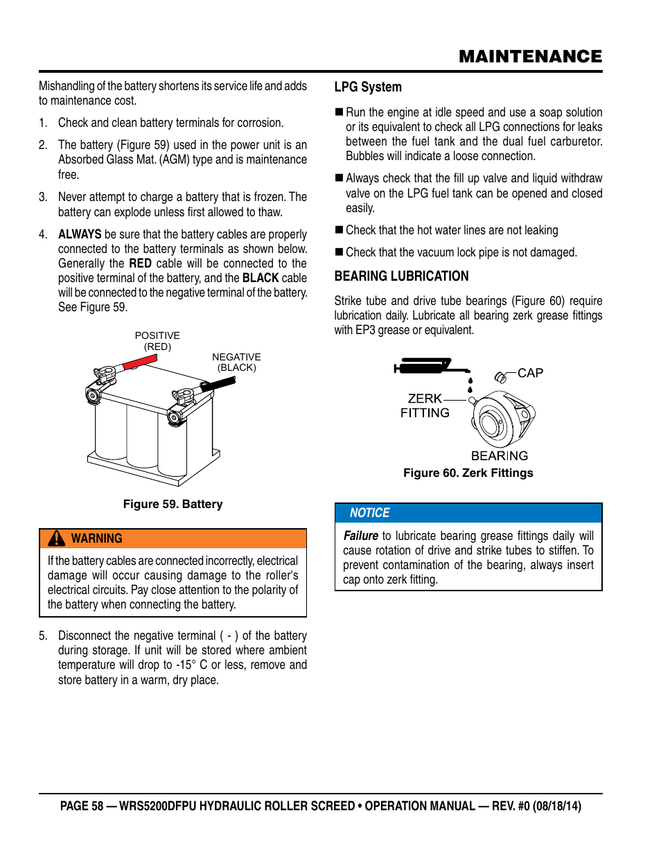 Maintenance | Multiquip WRS5200DFPU (KUBOTA WG972-GL-E3 DUAL FUEL) User Manual | Page 58 / 82