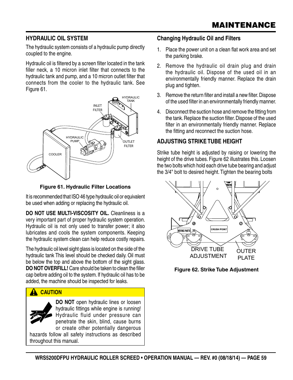 Maintenance | Multiquip WRS5200DFPU (KUBOTA WG972-GL-E3 DUAL FUEL) User Manual | Page 59 / 82