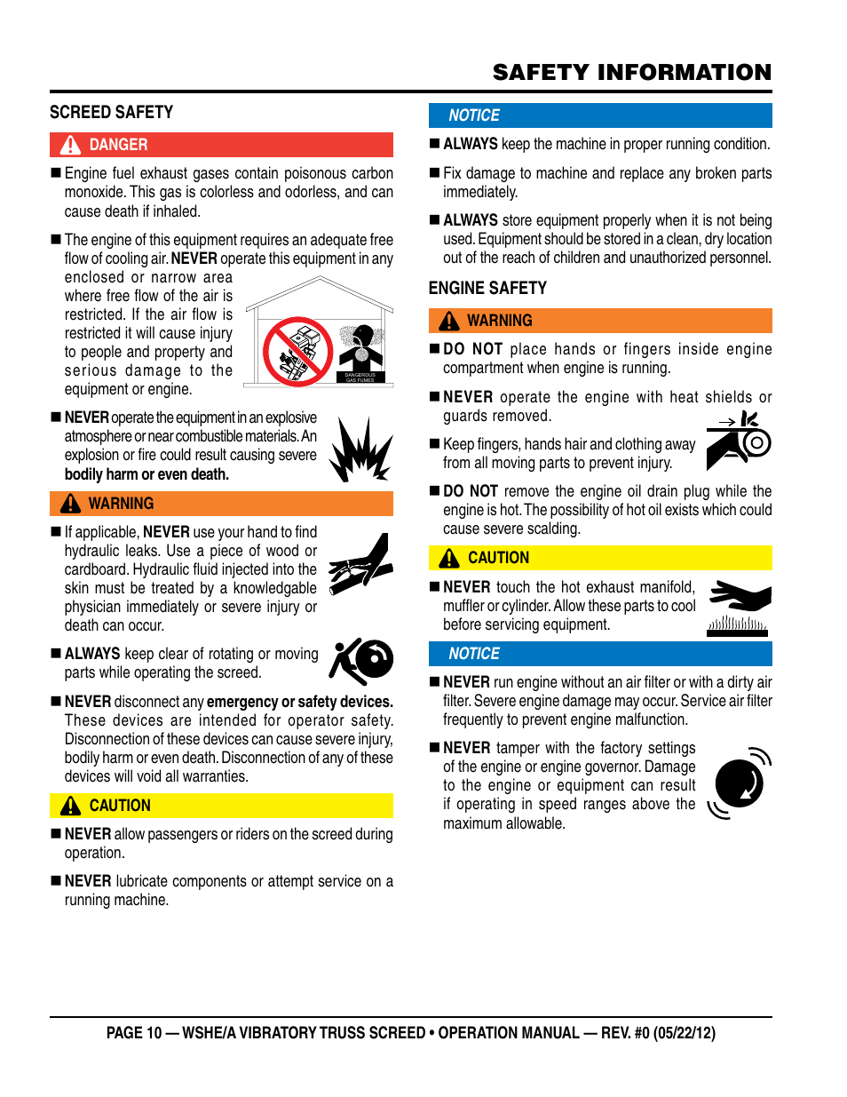 Safety information | Multiquip WSHE_A_SERIES User Manual | Page 10 / 44
