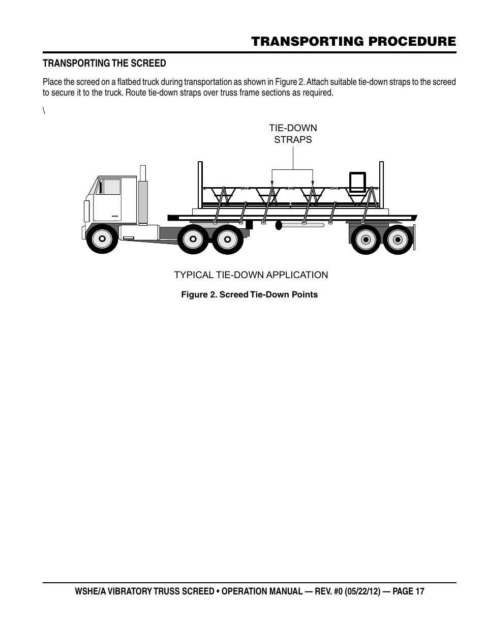 Transporting procedure | Multiquip WSHE_A_SERIES User Manual | Page 17 / 44