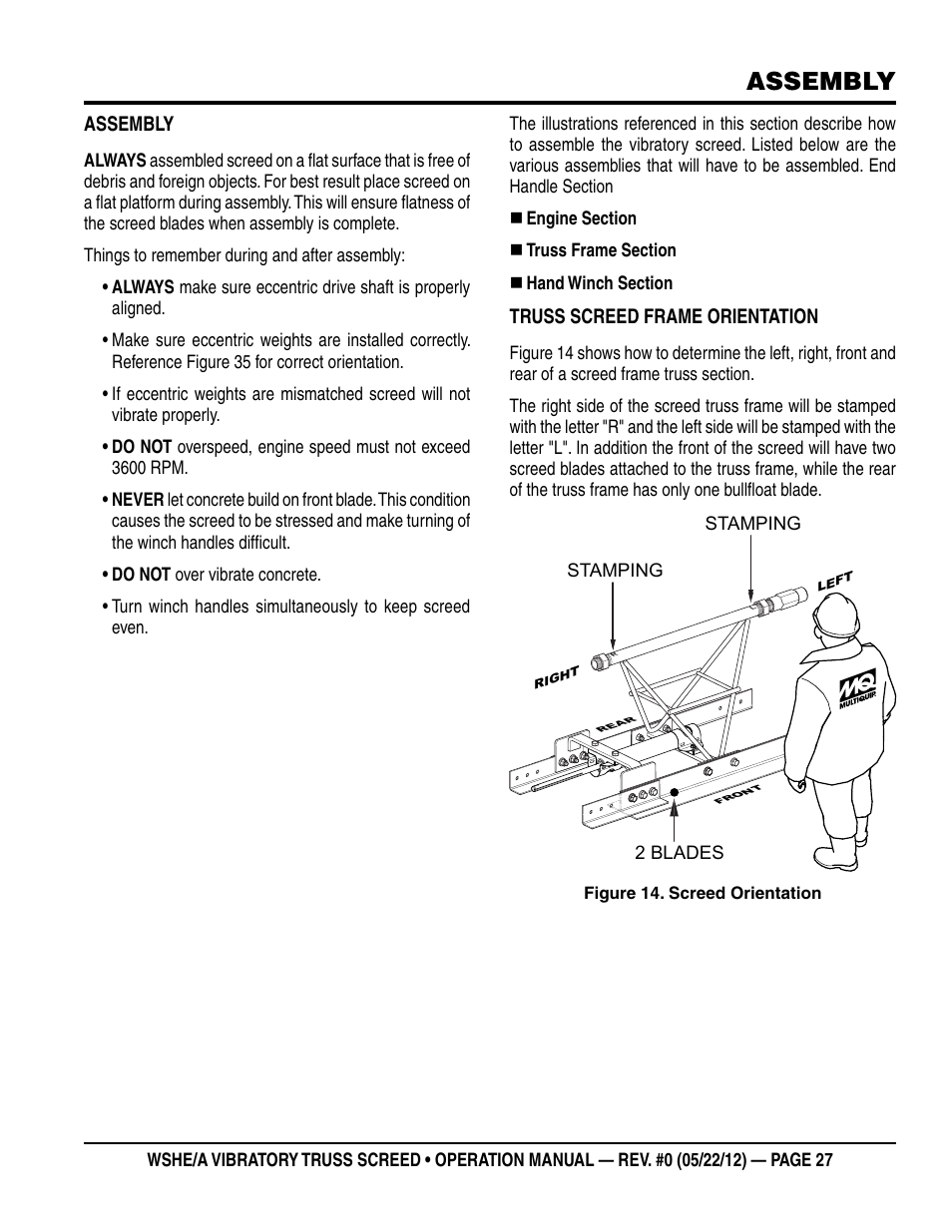 Assembly | Multiquip WSHE_A_SERIES User Manual | Page 27 / 44