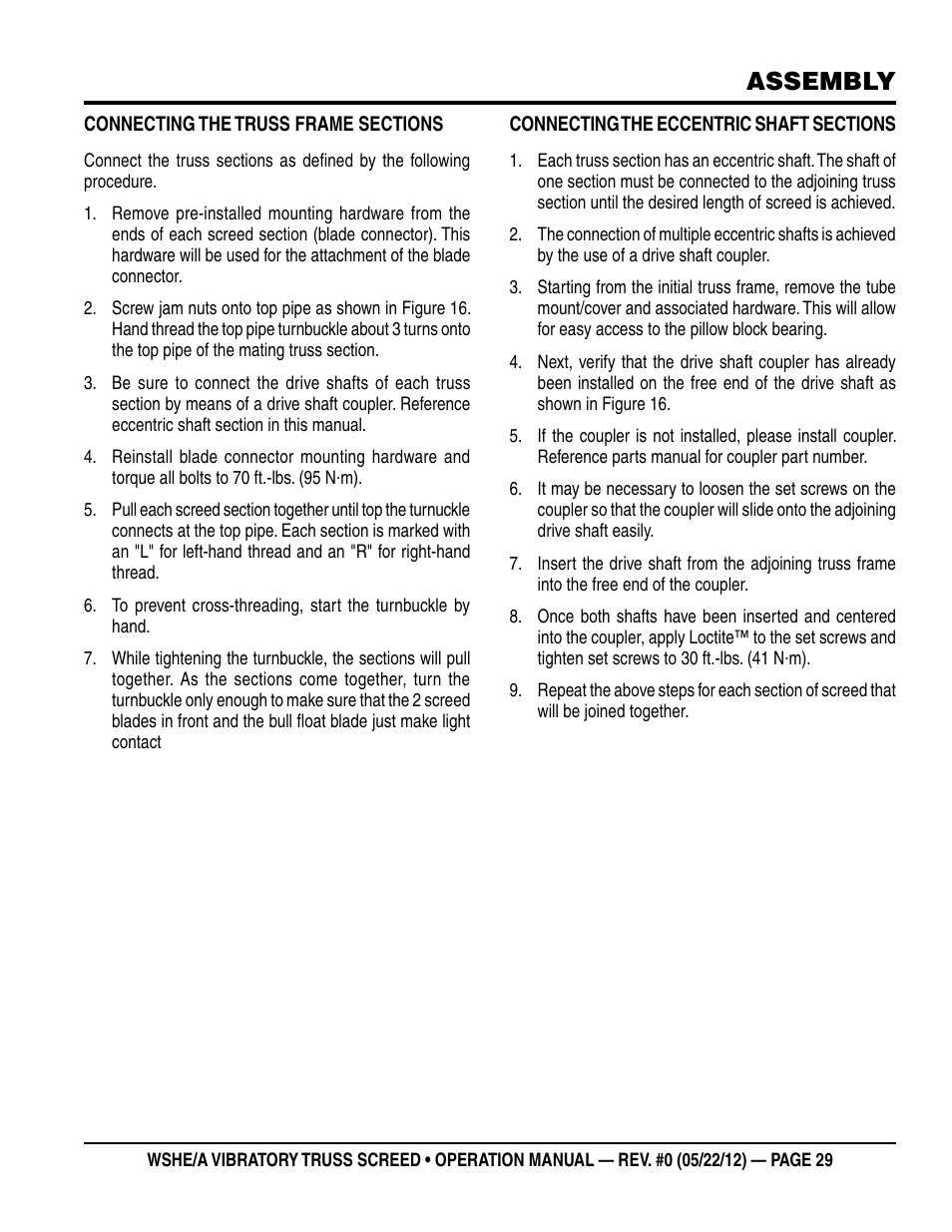 Assembly | Multiquip WSHE_A_SERIES User Manual | Page 29 / 44