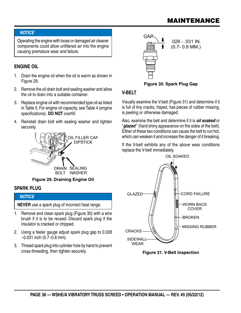 Maintenance | Multiquip WSHE_A_SERIES User Manual | Page 38 / 44