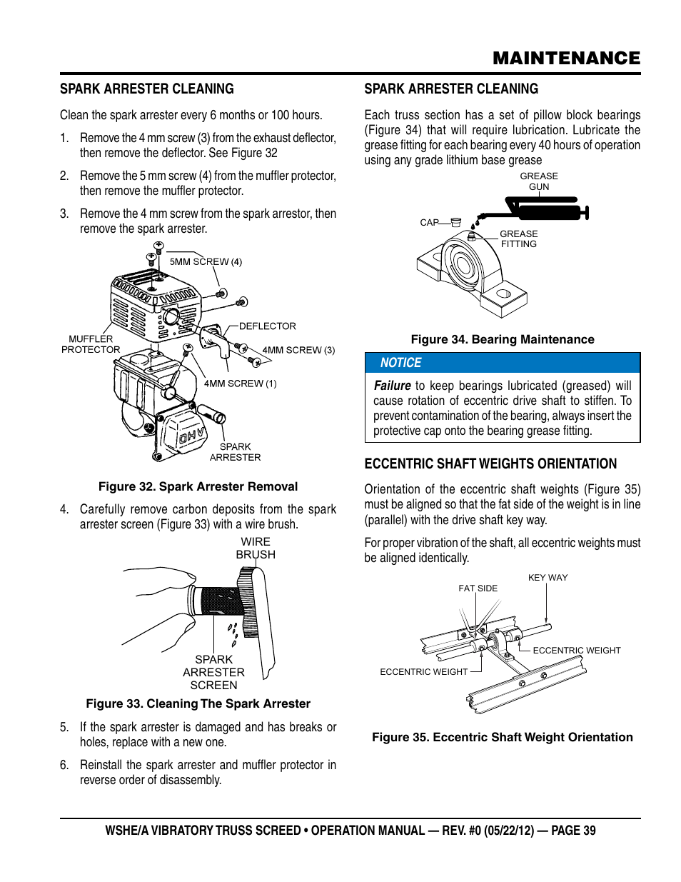 Maintenance | Multiquip WSHE_A_SERIES User Manual | Page 39 / 44