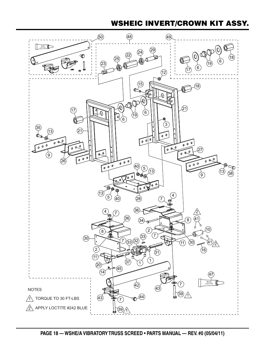 Wsheic invert/crown kit assy | Multiquip WSHE_A_SERIES User Manual | Page 18 / 60
