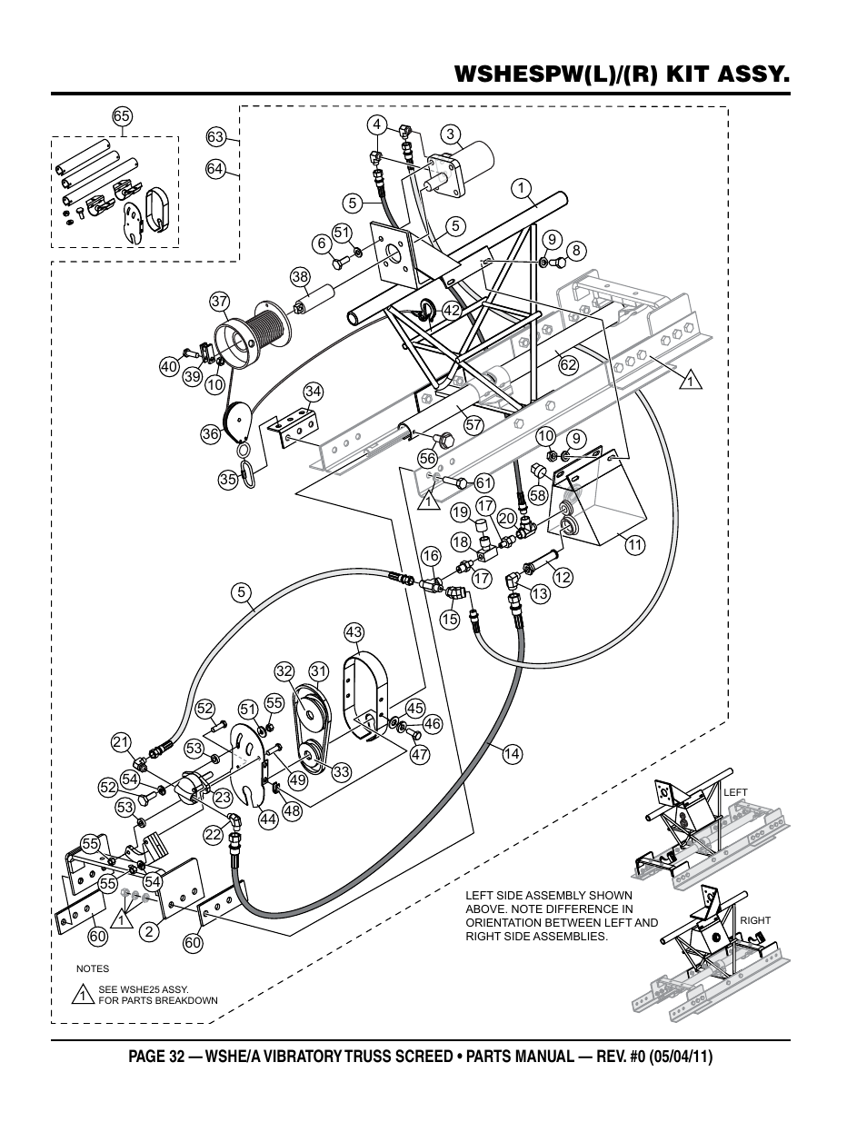 Wshespw(l)/(r) kit assy | Multiquip WSHE_A_SERIES User Manual | Page 32 / 60