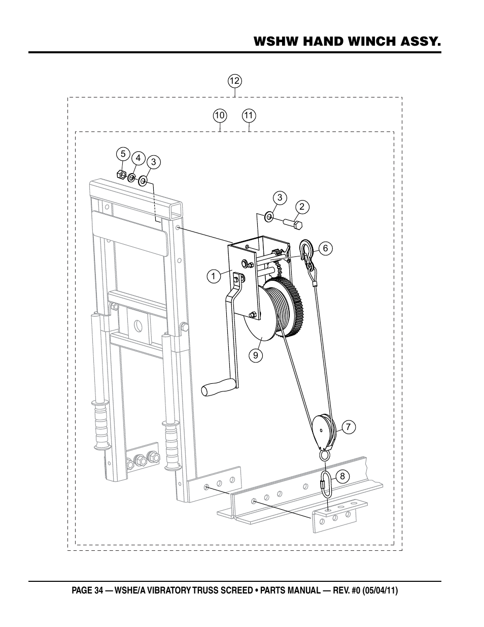 Wshw hand winch assy | Multiquip WSHE_A_SERIES User Manual | Page 34 / 60