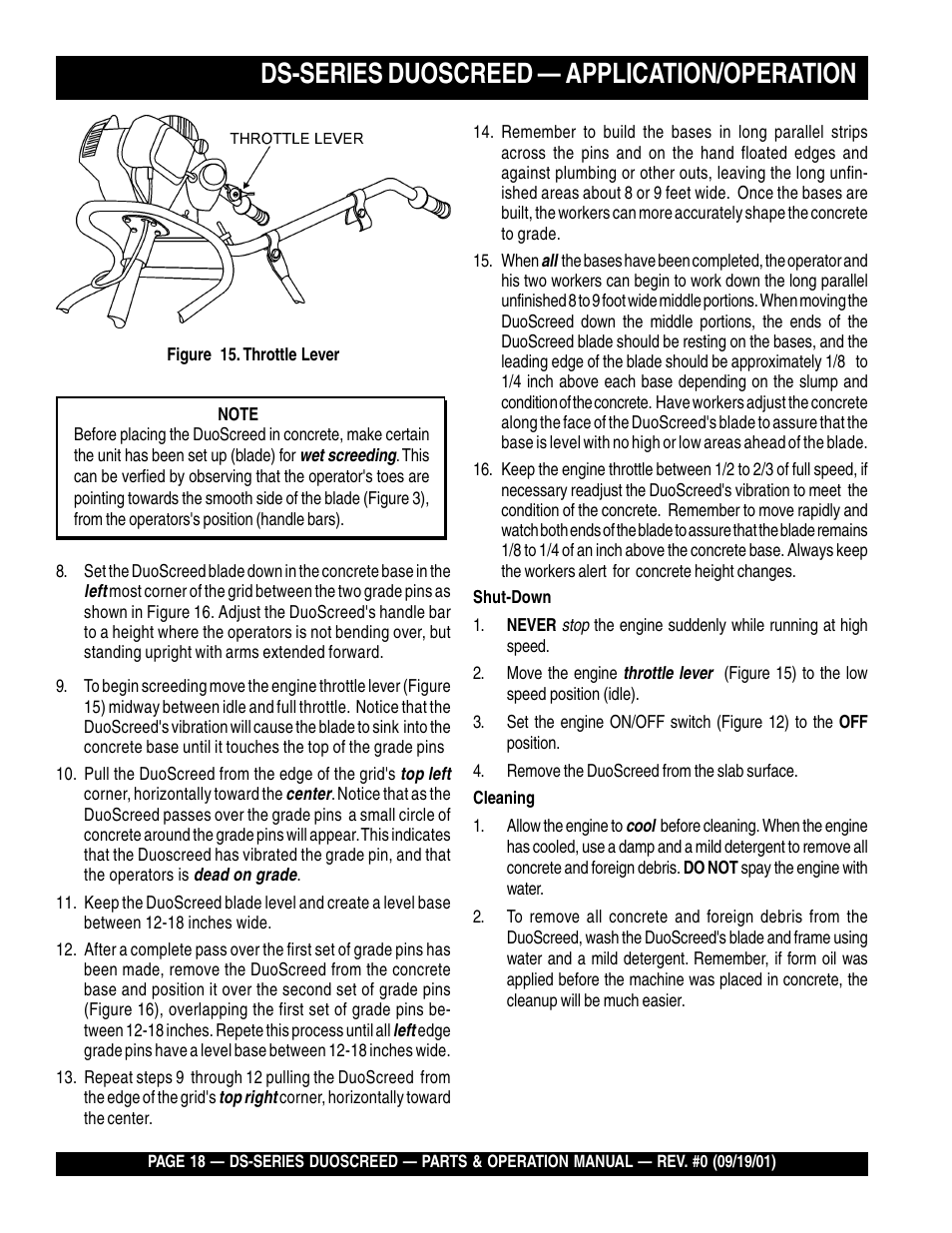 Ds-series duoscreed — application/operation | Multiquip DS-Series (CHINA) User Manual | Page 18 / 58