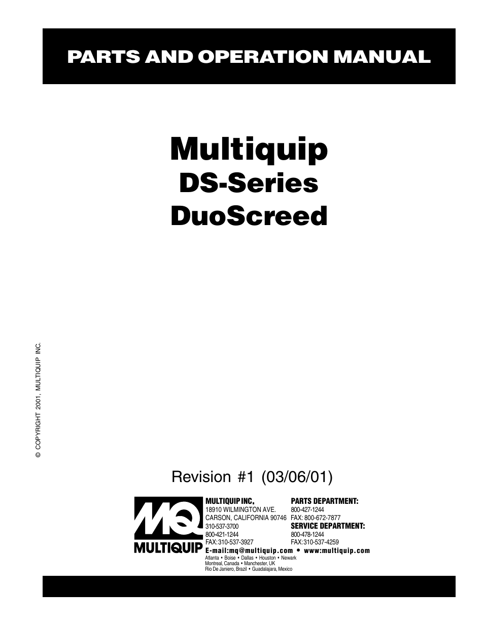 Multiquip DS-Series User Manual | 58 pages