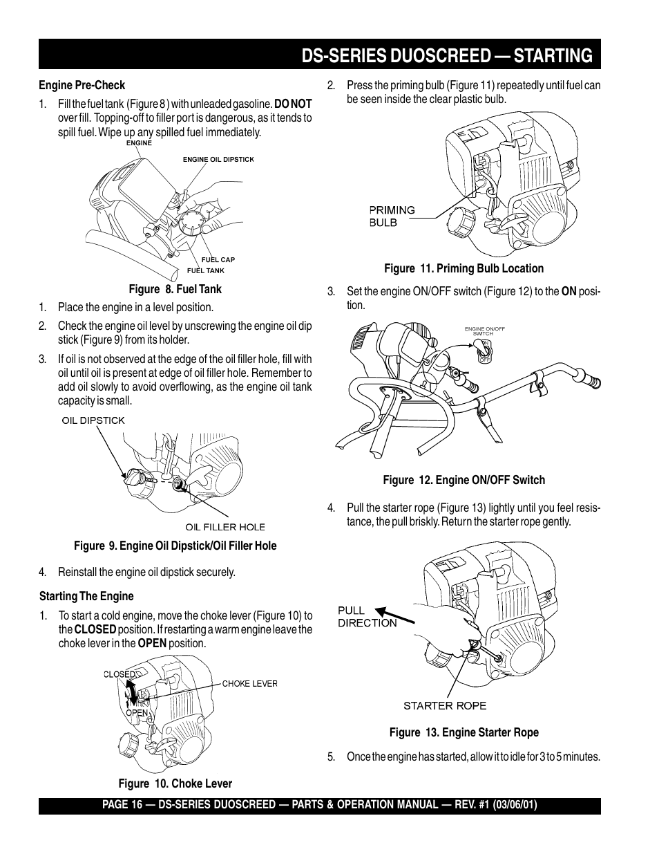 Lds-series duoscreed — starting | Multiquip DS-Series User Manual | Page 16 / 58