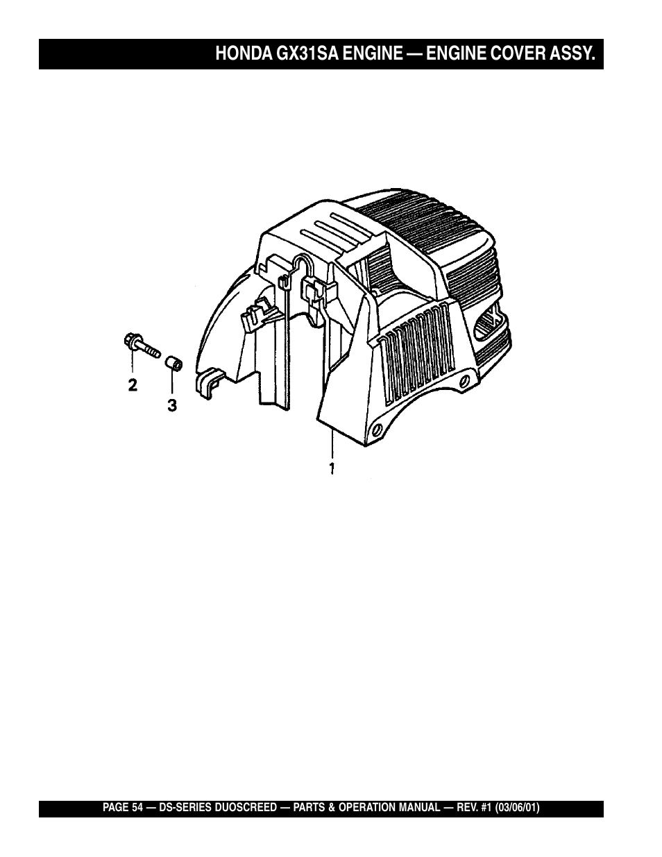 Lhonda gx31sa engine — engine cover assy | Multiquip DS-Series User Manual | Page 54 / 58