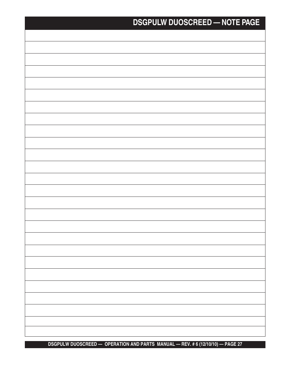Multiquip DSGPULW User Manual | Page 27 / 64