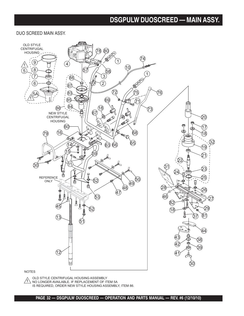 Ldsgpulw duoscreed — main assy | Multiquip DSGPULW User Manual | Page 32 / 64