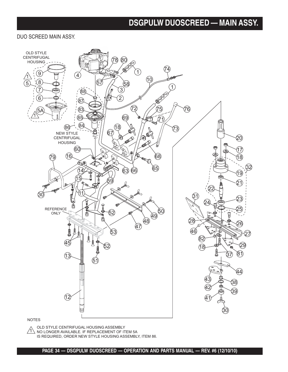 Ldsgpulw duoscreed — main assy | Multiquip DSGPULW User Manual | Page 34 / 64