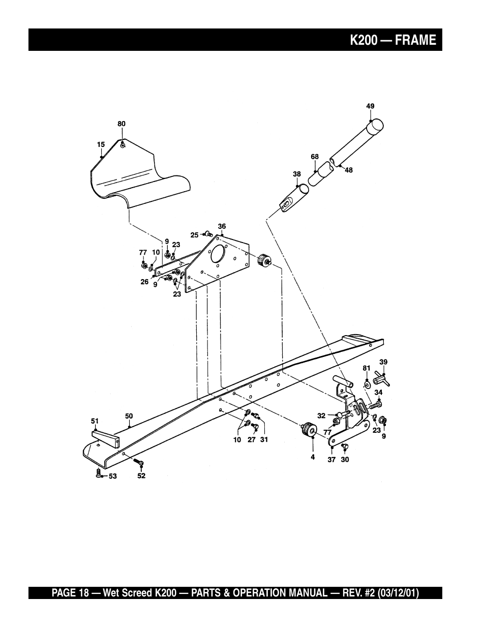 K200 — frame | Multiquip K200 User Manual | Page 18 / 28