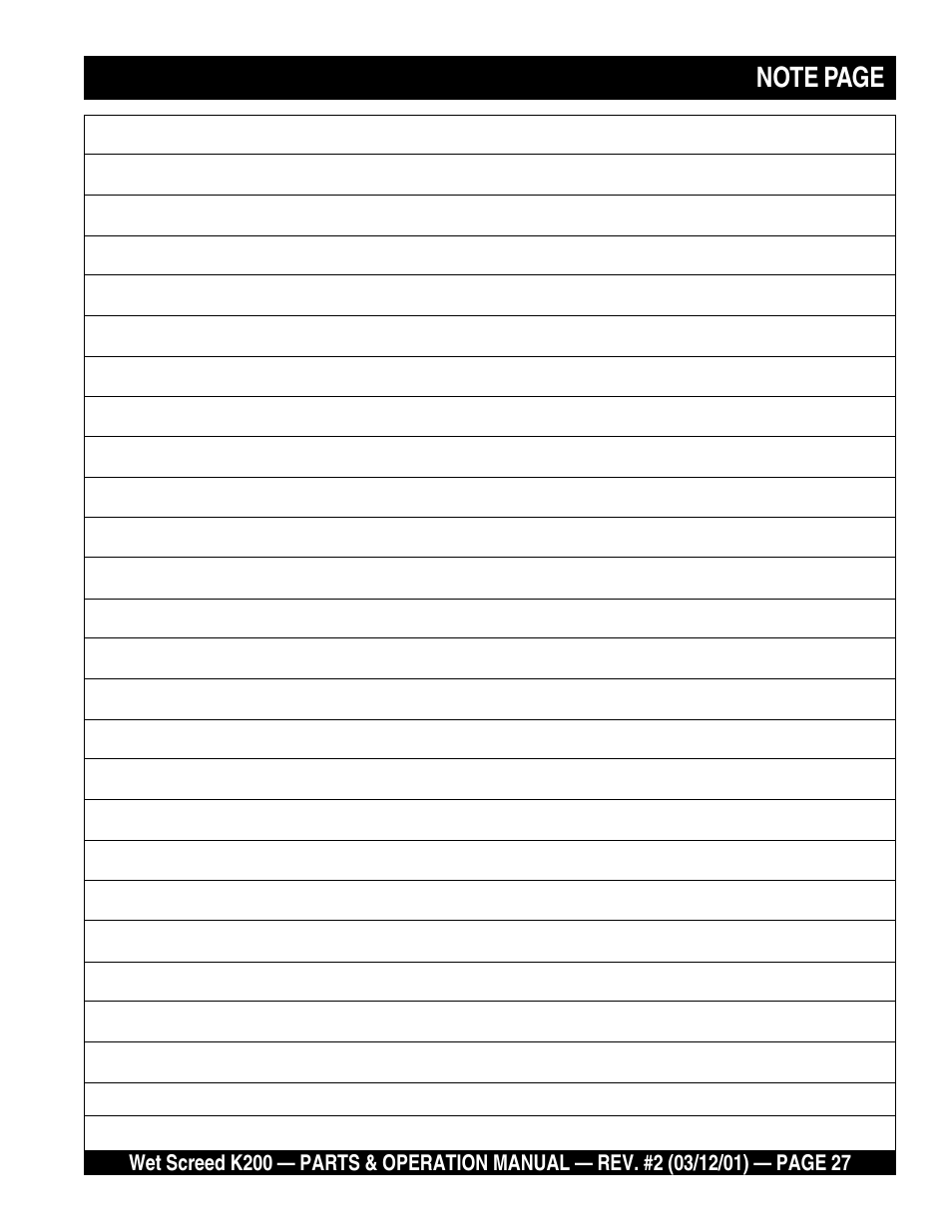Multiquip K200 User Manual | Page 27 / 28