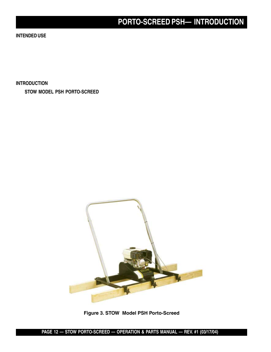 Porto-screed psh— introduction | Multiquip PSH User Manual | Page 12 / 28
