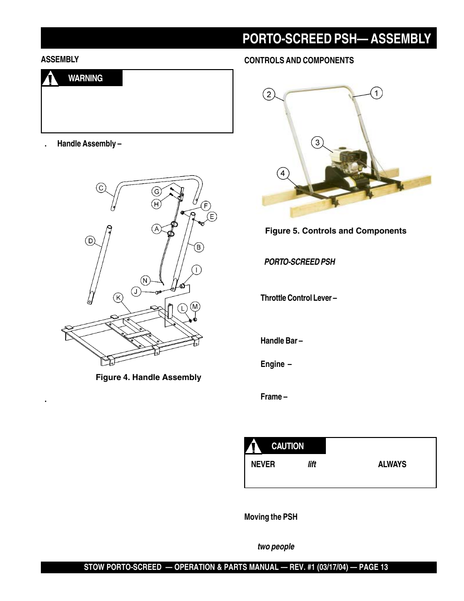 Porto-screed psh— assembly | Multiquip PSH User Manual | Page 13 / 28