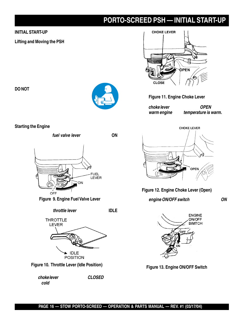 Porto-screed psh — initial start-up | Multiquip PSH User Manual | Page 16 / 28