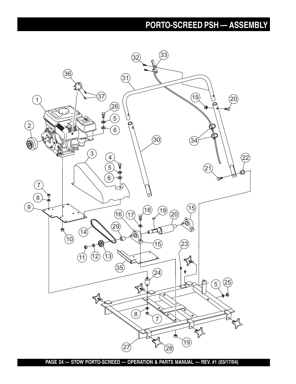 Porto-screed psh — assembly | Multiquip PSH User Manual | Page 24 / 28