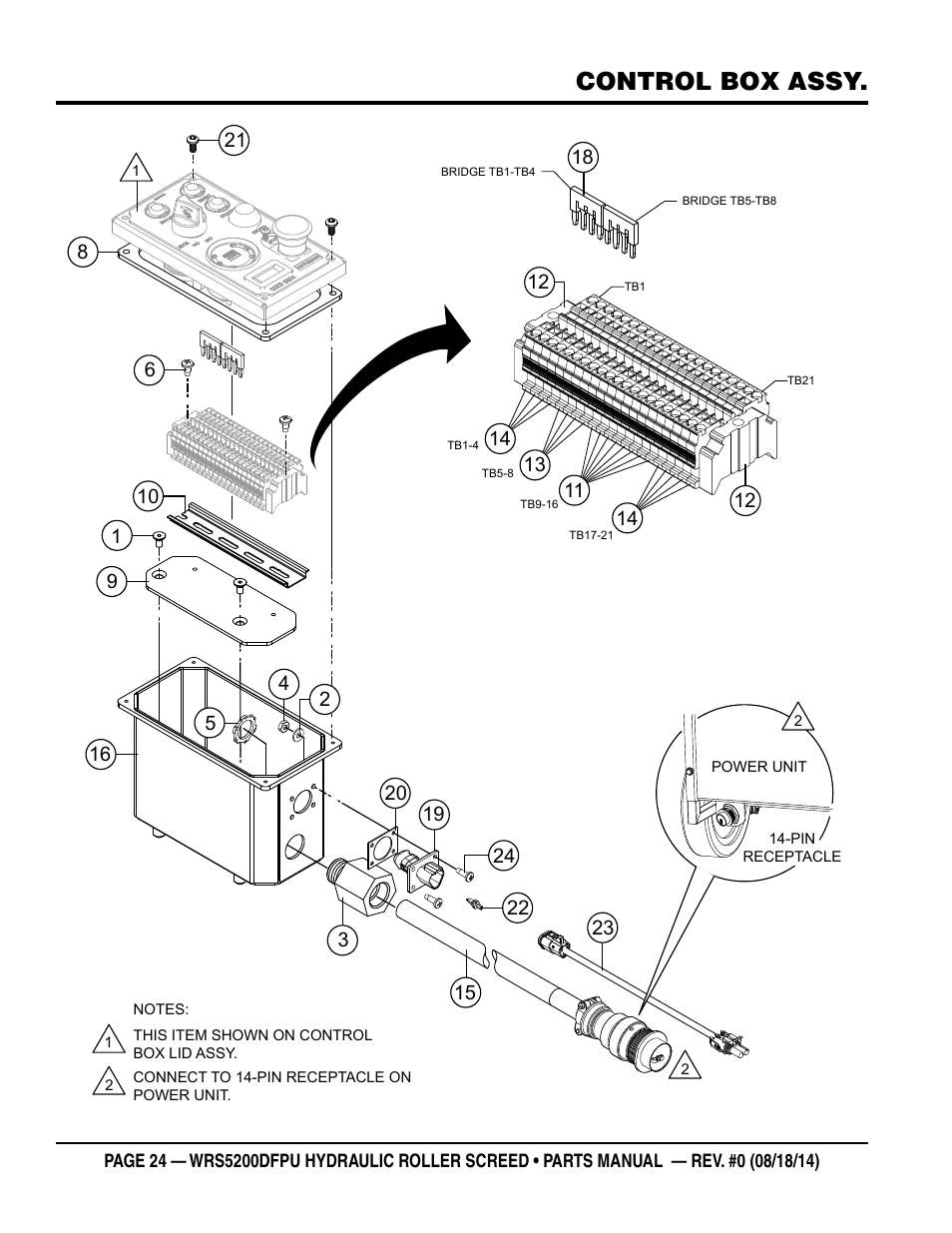 Control box assy | Multiquip WRSPUDF (KUBOTA WG972GL-E3 DUAL FUEL GAS AND PROPANE ENGINE) User Manual | Page 24 / 108