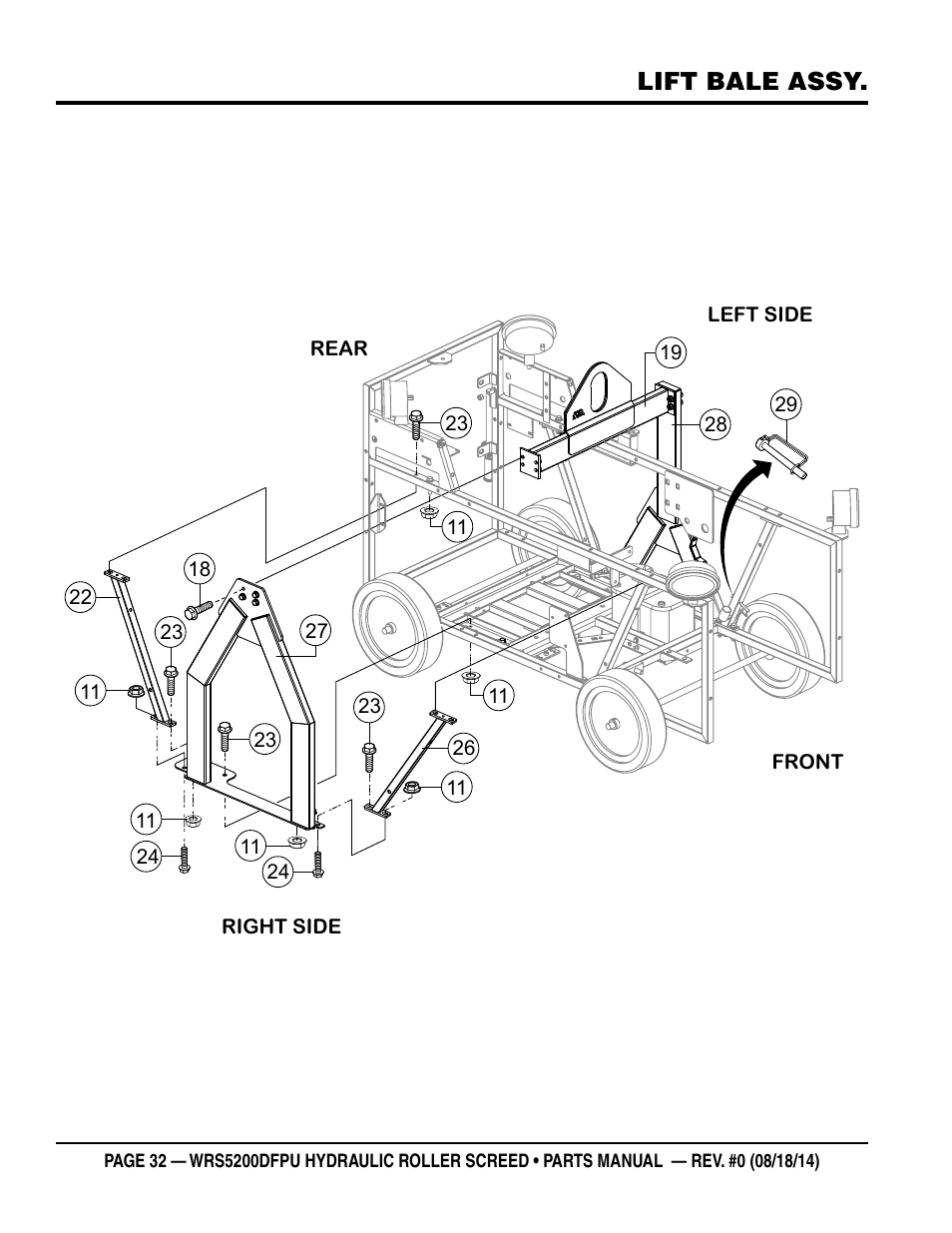 Lift bale assy | Multiquip WRSPUDF (KUBOTA WG972GL-E3 DUAL FUEL GAS AND PROPANE ENGINE) User Manual | Page 32 / 108