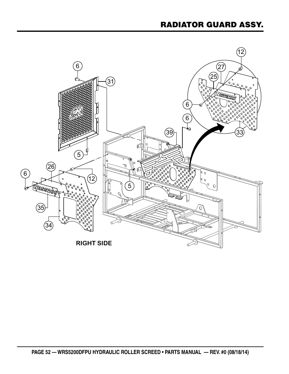 Radiator guard assy | Multiquip WRSPUDF (KUBOTA WG972GL-E3 DUAL FUEL GAS AND PROPANE ENGINE) User Manual | Page 52 / 108