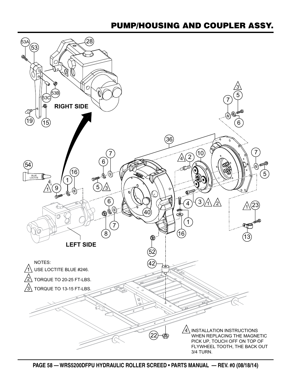 Pump/housing and coupler assy | Multiquip WRSPUDF (KUBOTA WG972GL-E3 DUAL FUEL GAS AND PROPANE ENGINE) User Manual | Page 58 / 108