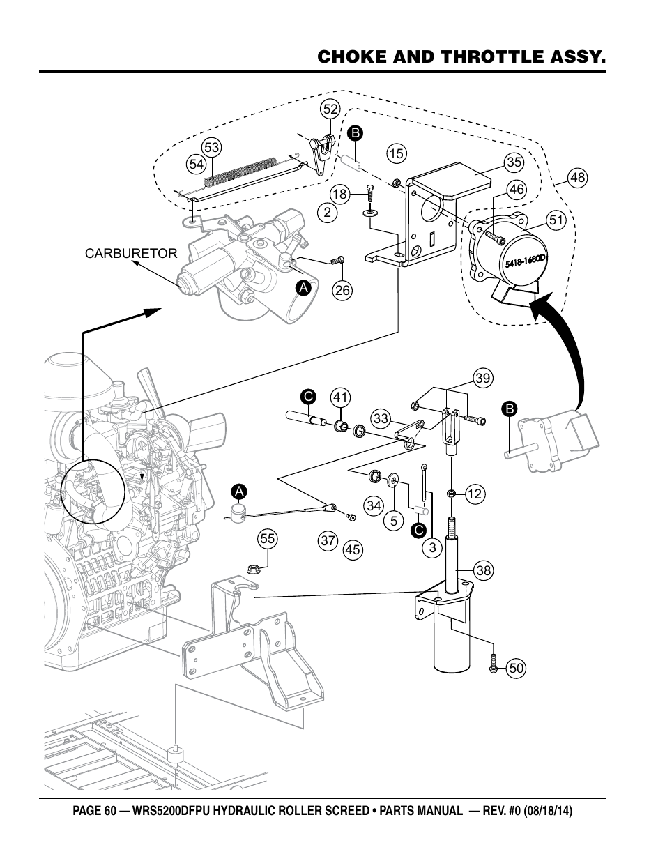 Choke and throttle assy | Multiquip WRSPUDF (KUBOTA WG972GL-E3 DUAL FUEL GAS AND PROPANE ENGINE) User Manual | Page 60 / 108