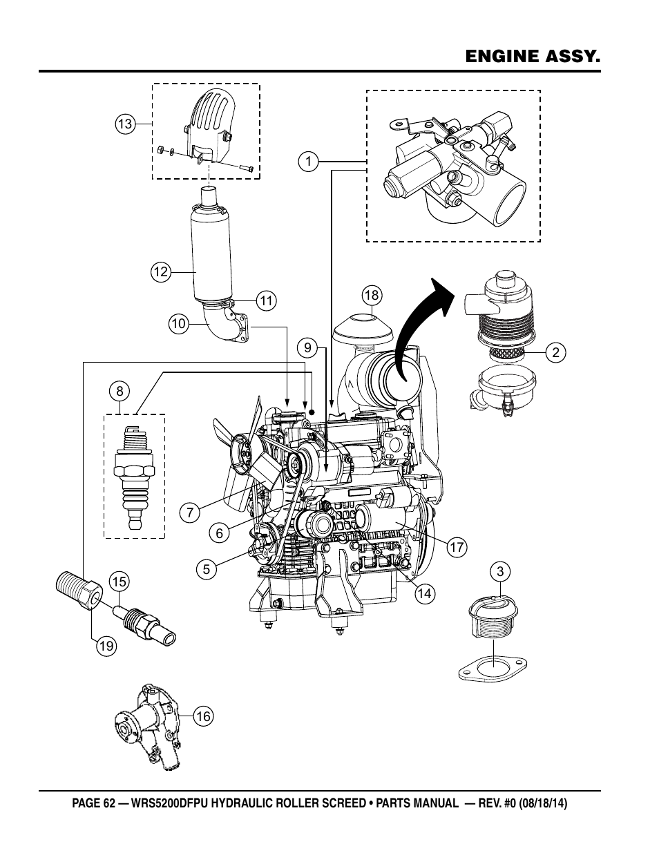 Engine assy | Multiquip WRSPUDF (KUBOTA WG972GL-E3 DUAL FUEL GAS AND PROPANE ENGINE) User Manual | Page 62 / 108