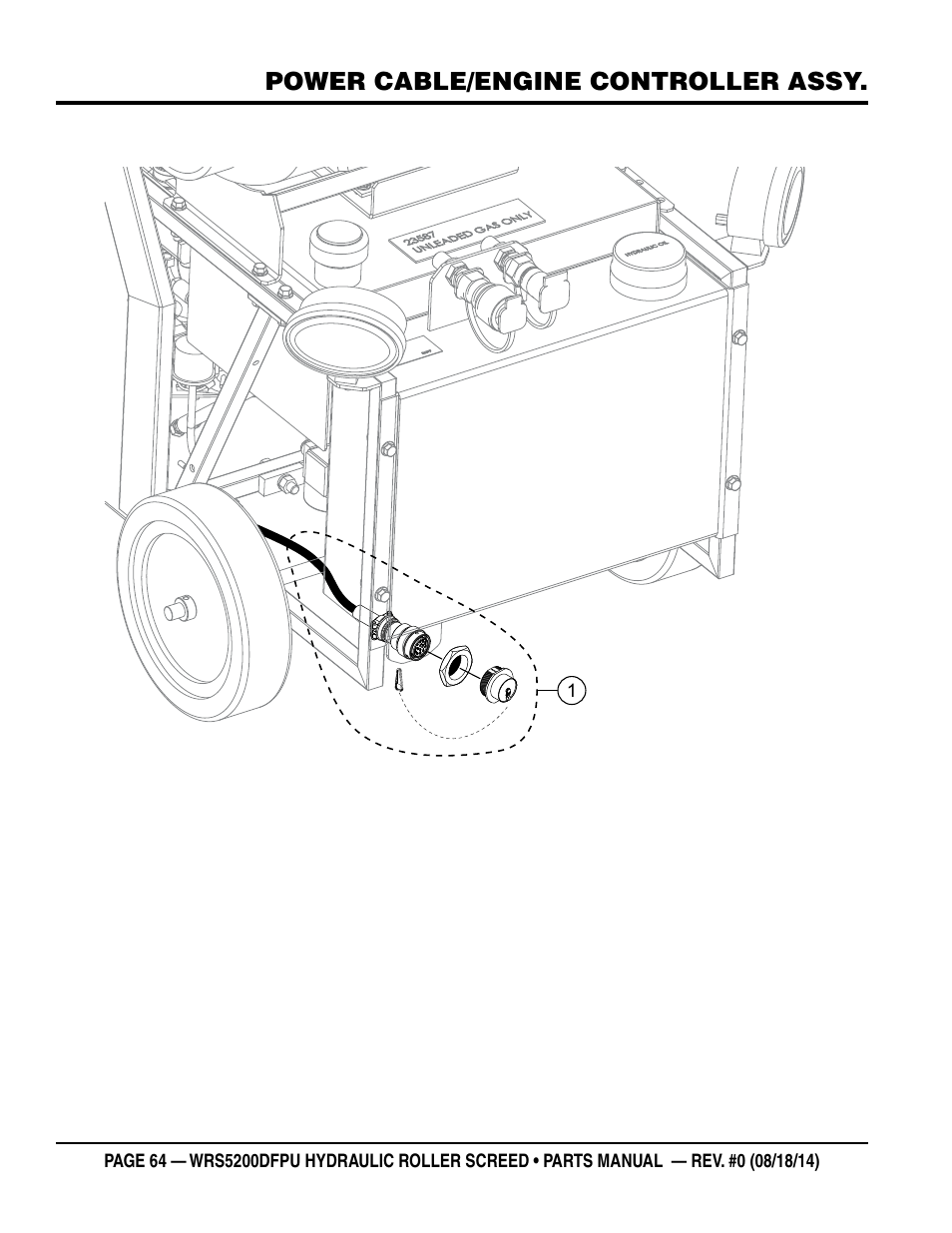 Power cable/engine controller assy | Multiquip WRSPUDF (KUBOTA WG972GL-E3 DUAL FUEL GAS AND PROPANE ENGINE) User Manual | Page 64 / 108