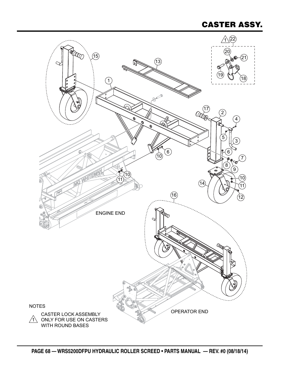 Caster assy | Multiquip WRSPUDF (KUBOTA WG972GL-E3 DUAL FUEL GAS AND PROPANE ENGINE) User Manual | Page 68 / 108