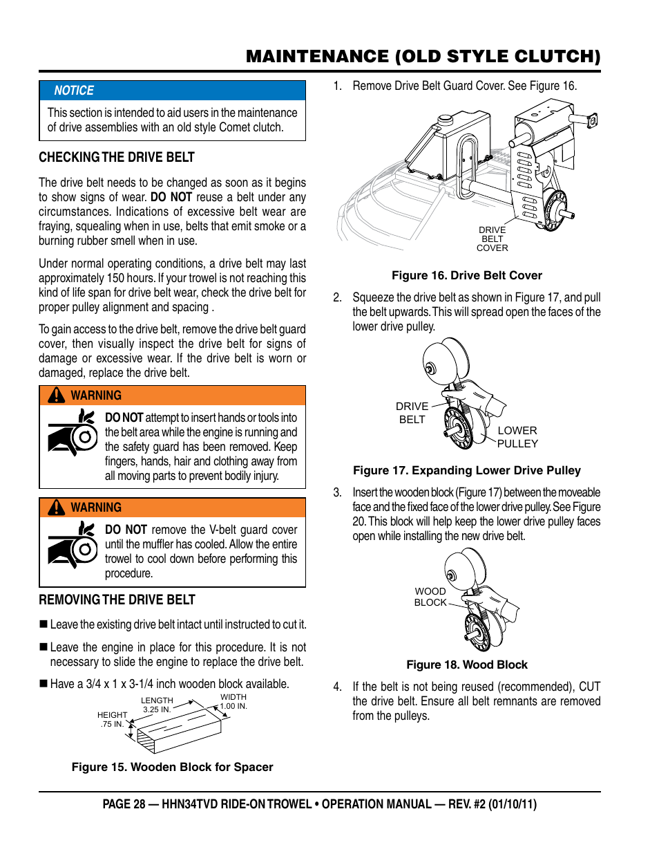 Maintenance (old style clutch) | Multiquip HHN34TVD User Manual | Page 28 / 46